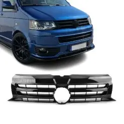 Blanksvart grill till VW Transporter T5.1 Facelift som ger bilen en sportig, modern och aggressiv frontdesign.