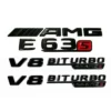 Mercedes E63s AMG emblem kit blanksvart för baklucka med sportig och exklusiv styling