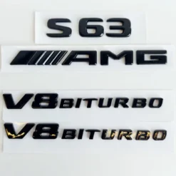 Mercedes S63 AMG emblem kit blanksvart för baklucka med sportig och exklusiv styling