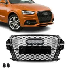 RS honeycomb grill till Audi Q3 8U (2011–2014) som ger bilen en aggressiv RS-inspirerad front och modern Black Edition-look.