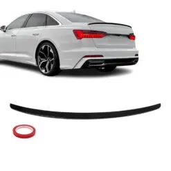 Blanksvart spoilervinge till Audi A6 C8 4K Sedan – ger ett sportigt och exklusivt bakutseende.