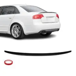 Blanksvart spoilervinge till Audi A4 B7 Sedan 2005–2008 – ger ett sportigt och stilrent utseende.