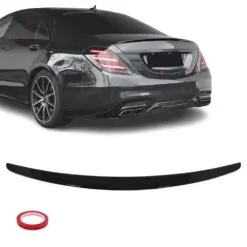 Blanksvart vinge till Mercedes S-Klass W222 som ger bilen en sportig, elegant och exklusiv bakre design.