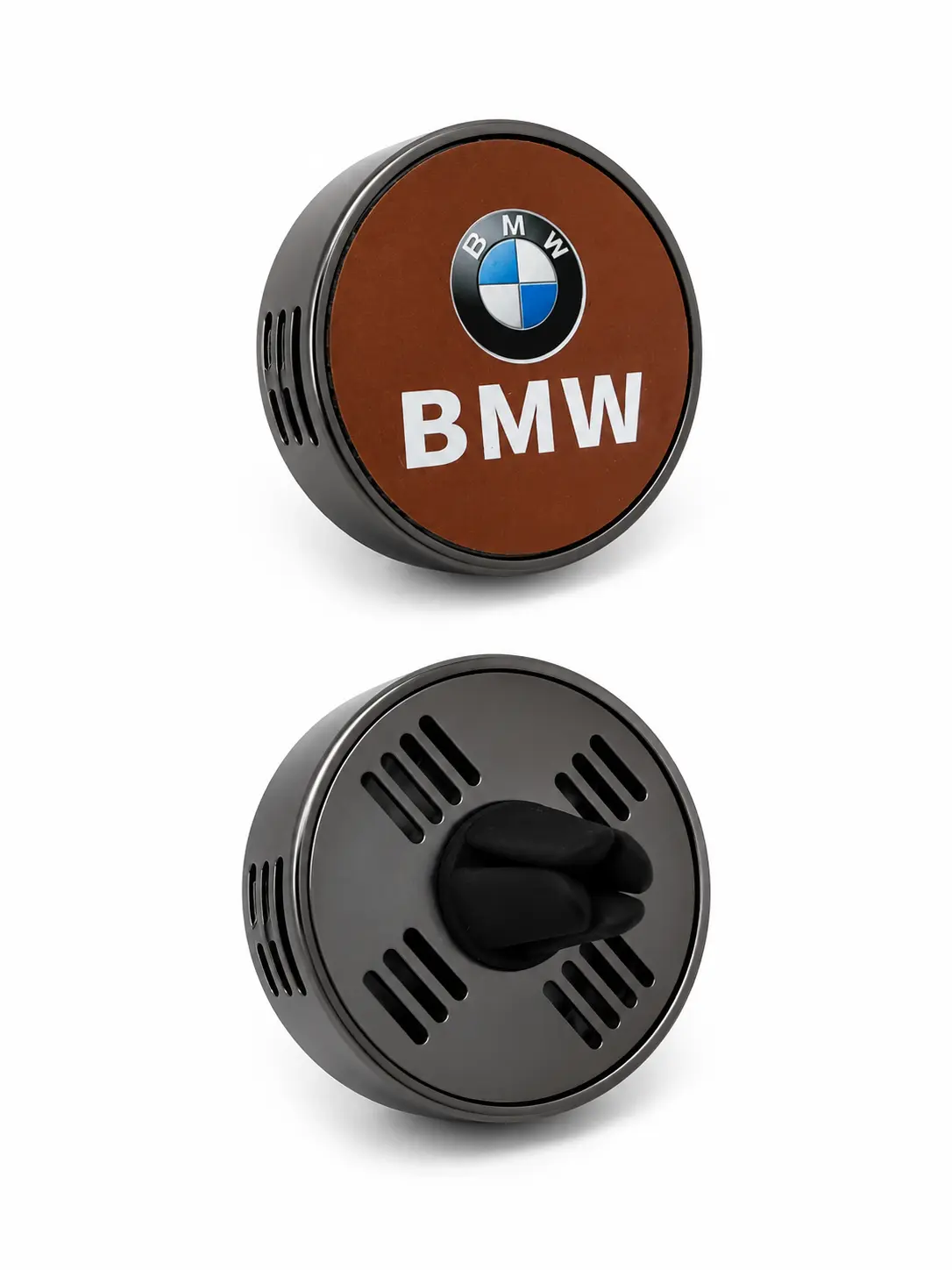 BMW bil doft aroma brun med logotyp för ventilationsgaller.