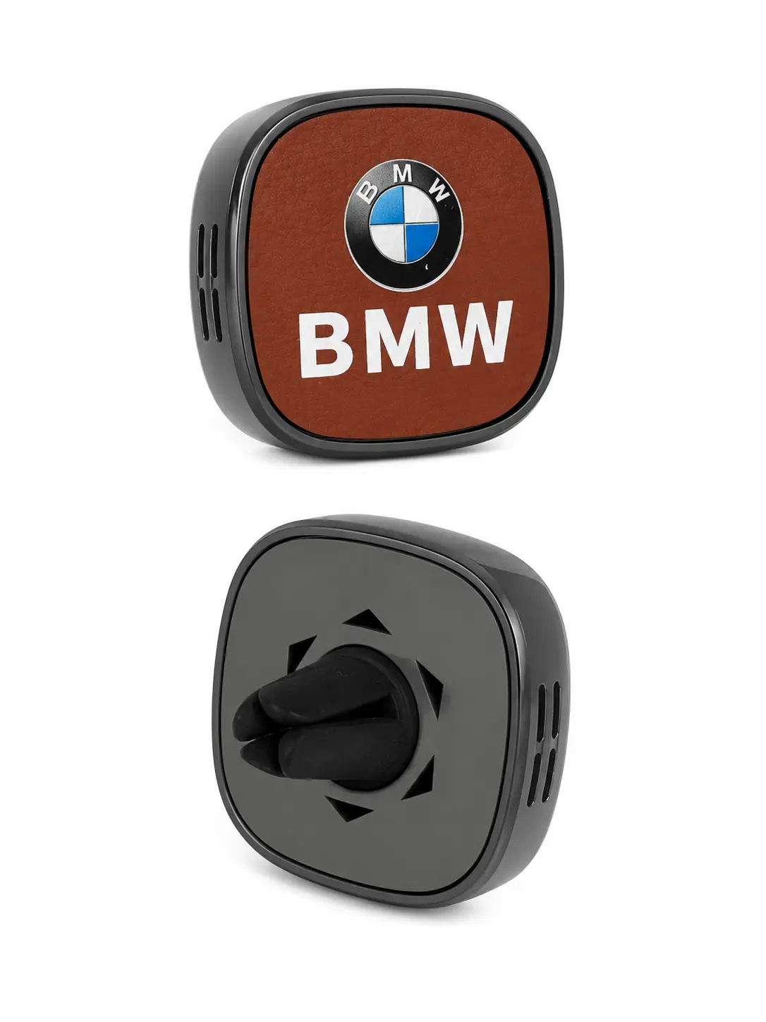 BMW bil doft aroma med logotyp i brun design för ventilationsgaller.