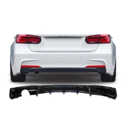 BMW F30 F31 diffuser singel utblås blanksvart performance styling