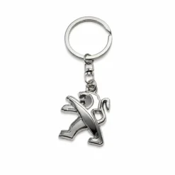 Peugeot nyckelring i kromad metall med elegant och stilren premium finish